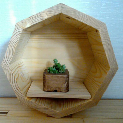 竹飾り棚　八角形　花台　棚 竹飾り棚 八角形 花台 棚