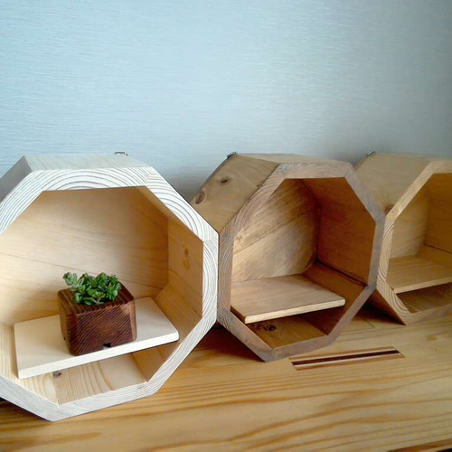 竹飾り棚　八角形　花台　棚 竹飾り棚 八角形 花台 棚