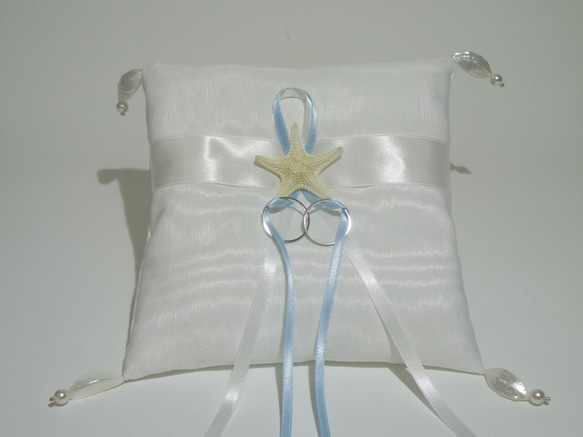 Summer wedding ceremony Ring pillow  Starfish＆Garlic mouse 7枚目の画像