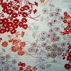 和風プリント柄ベルト■ 華咲×白橙　V535 3枚目の画像