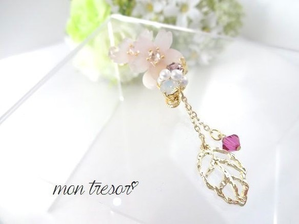 【再販:受注製作】cherry blossoms ear cuff (pink) 2枚目の画像