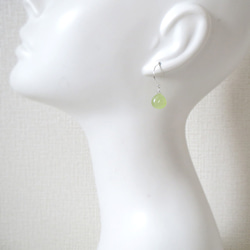 SV925 淺綠色翡翠耳環 第3張的照片