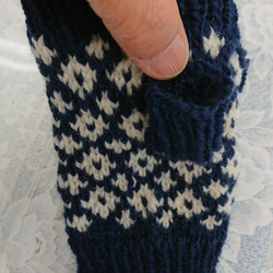指先が使える手編みのハーフミトン 3枚目の画像