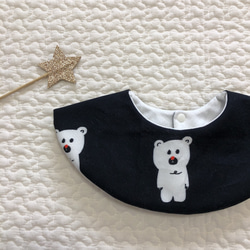 new＊おとぼけしろくまちゃん ハンドメイド まんまるスタイ 2枚目の画像