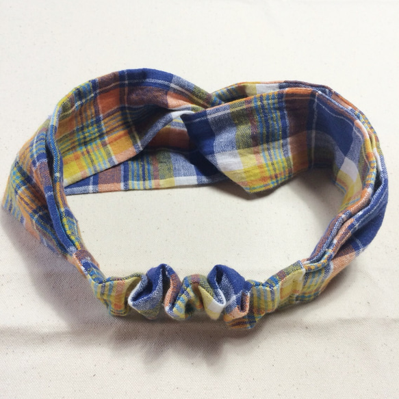 COLORFUL CHECK HAIR BAND 2枚目の画像