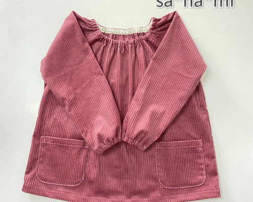 太畝コーデュロイのスモック 120サイズ ローズピンク 子供服 sa