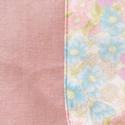 【国産綿ポリ使用】小花柄ポケットのスモック くすみピンク ② 80、90、100、110、120サイズ 3枚目の画像