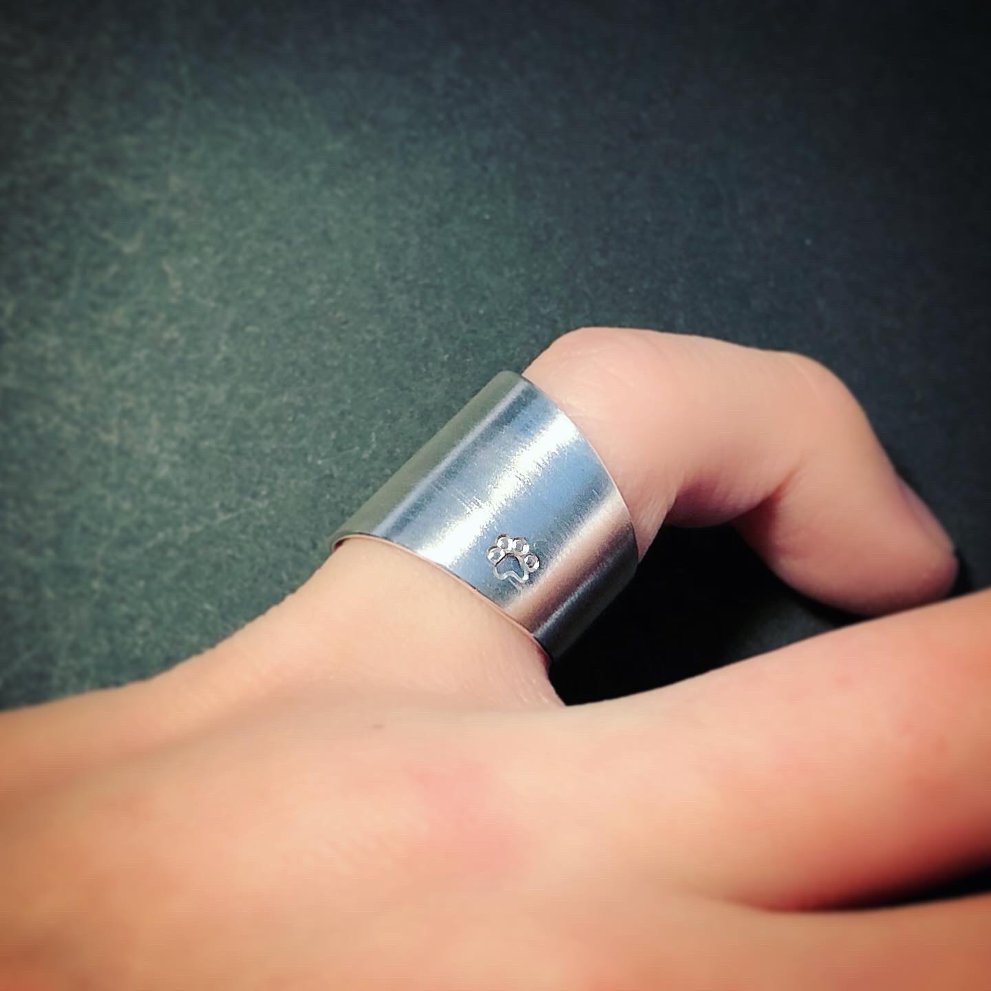 【名入れ無料】SILVER950製 肉球プレートリング