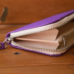イタリアンレザーマイネ 長財布 （紫） 2枚目の画像