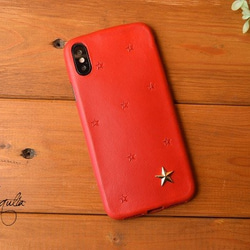 ◆iPhone X◆ ブッテーロの1枚革スマホカバー 星付き 1枚目の画像