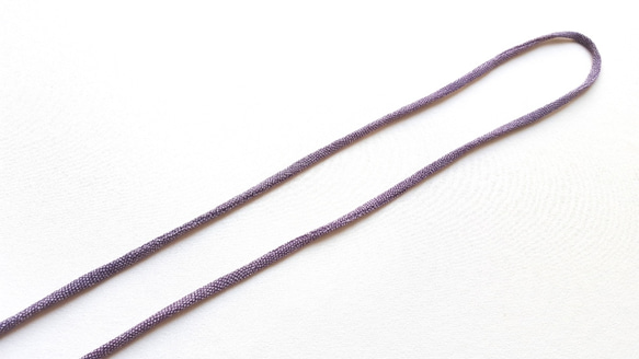 古布コード５mm　絹ひも　うす紫　江戸小紋　１m 3枚目の画像