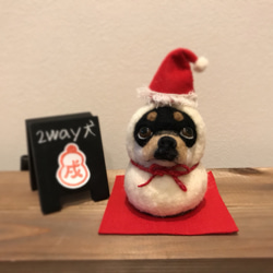 送料無料2way犬 チワワ(サンタ雪だるま↔︎鏡餅)⛄️ 1枚目の画像