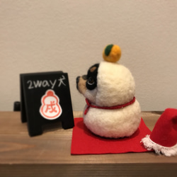 送料無料2way犬 チワワ(サンタ雪だるま↔︎鏡餅)⛄️ 3枚目の画像