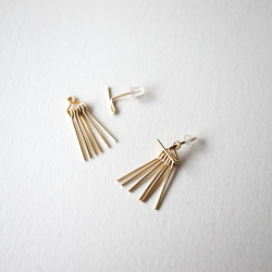 Short line fringe pierce 14kgf 耳環 第1張的照片