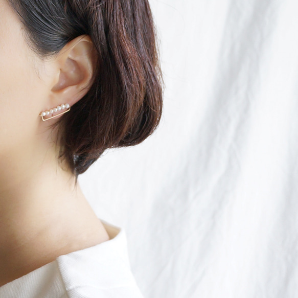 Small pearl ear clip 14kgf　パール イヤリング／イヤークリップ 4枚目の画像