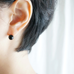 Onyx&fringe pierce オニキス 14kgf 2way ピアス 5枚目の画像