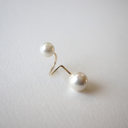 （單耳用）Flip pearl pierce S 14kgf 珍珠 耳環 第3張的照片