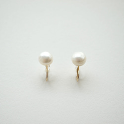 Pearl earrings/ear clips 淡水パール イヤリング/イヤークリップ 14kgf 2枚目の画像