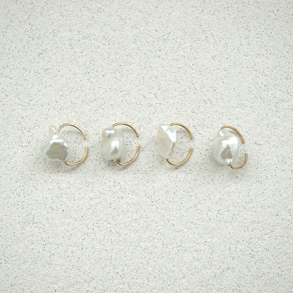 14kgf baroque pearl ear cuff バロック淡水パール イヤーカフ 4枚目の画像