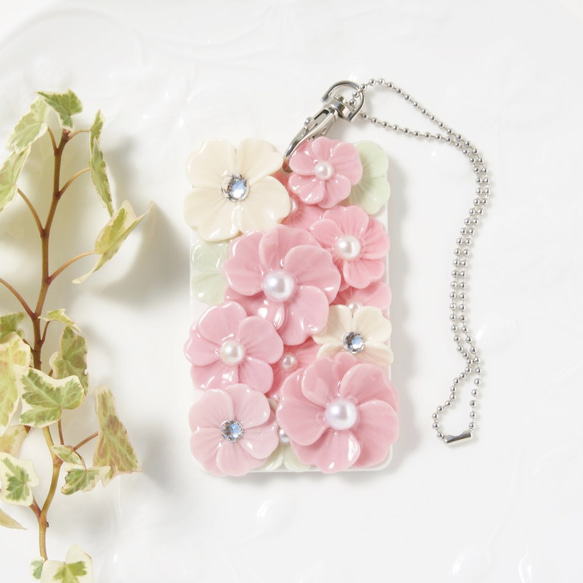 春色✿ブーケのようなお花のICカードケース　No.34 1枚目の画像