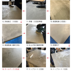 モールテックス　ダイニングテーブル　ベージュ（BM08）　MORTEX 幅１２０・１５０・１８０ｃｍステンレス脚 11枚目の画像