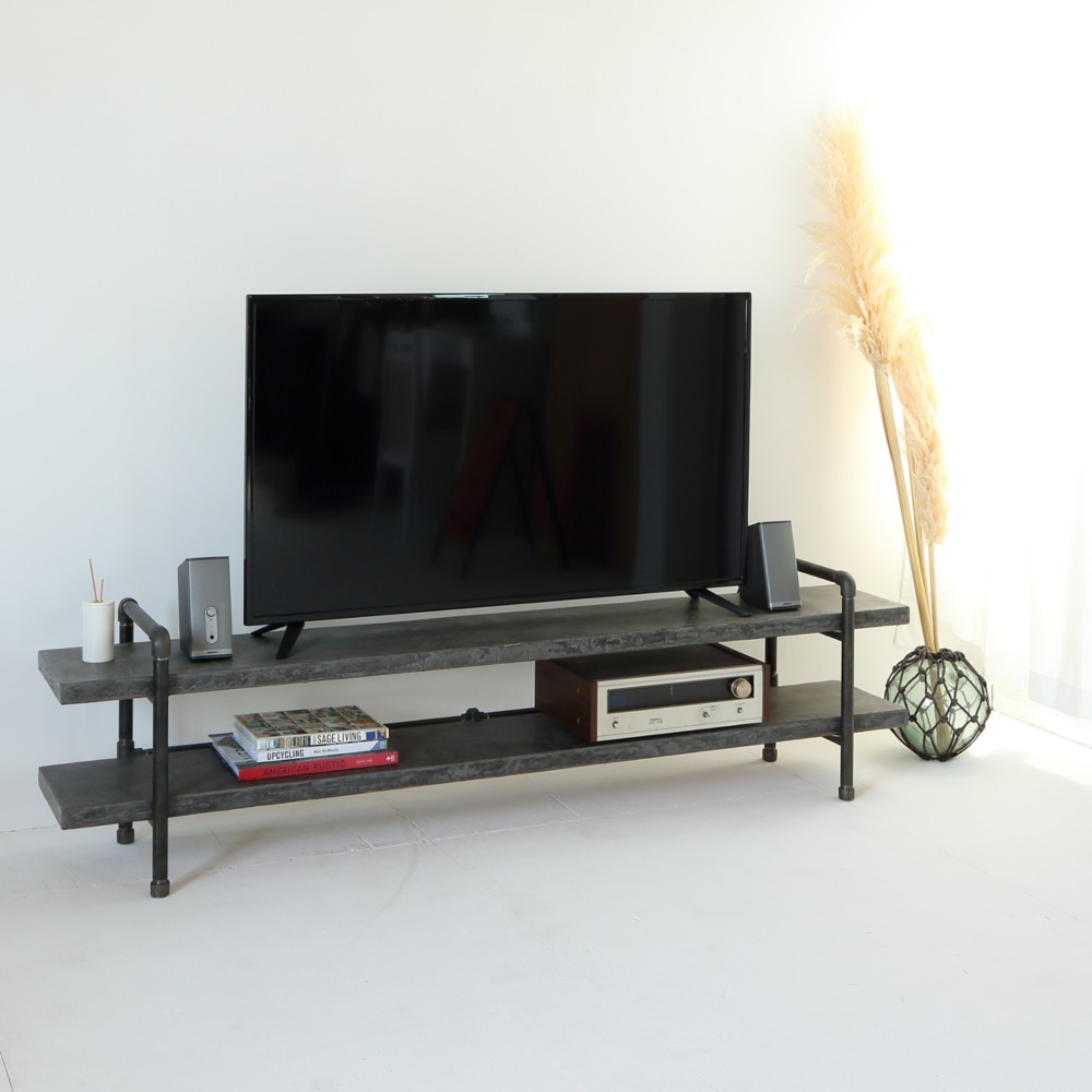 モールテックス　テレビボード　ガス管　MORTEX 幅１８０ｃｍ　ダークグレー・ライトグレー