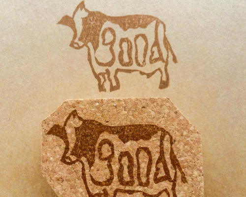 牛のgoodスタンプ 消しゴムはんこ はんこ・スタンプ なごなご 通販
