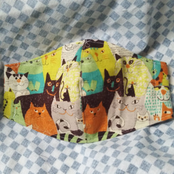 3枚重ね☆リボン猫マスク☆ダブルガーゼ使用♪ 2枚目の画像