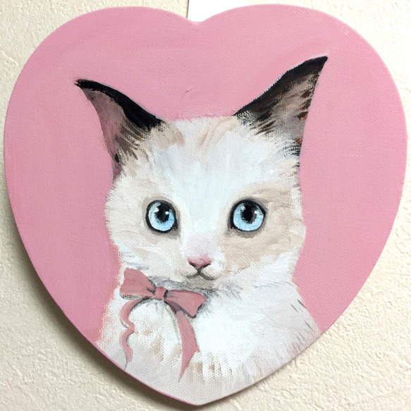 ririページ 猫の油彩画2点セット 子猫おむかえセットA riri様