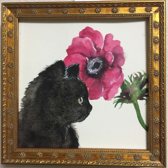 花と猫 イラスト きえ 通販 6137385｜Creema(クリーマ)