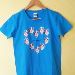 【ラスト１】イチゴクリームねこちゃんのハート型Tシャツ　Bon Appétit !（召し上がれ♪） 2枚目の画像