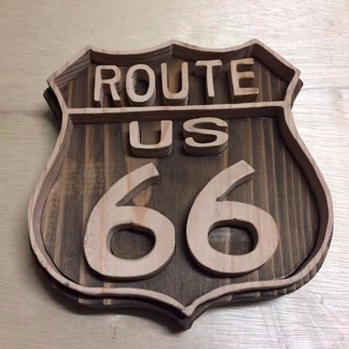 ルート66  ウッド 壁掛け Amazon | ビンテージ木製看板 ルート66アメリカンウッドサイン