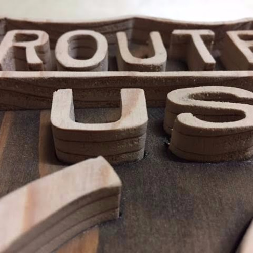 1枚の板から作った立体的ウッドオブジェ ルート66 route66 その他