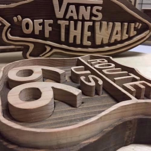 美品！天然木一枚板のオブジェ　美術品 1枚の板から作った立体的ウッドオブジェ ルート66 route66 その他