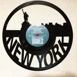 レコードで作った壁かけプレートNEW YORK ウォールステッカー