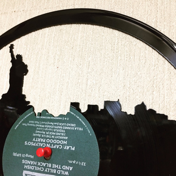 レコードで作った壁かけプレートNEW YORK 3枚目の画像