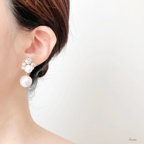 特集掲載】小ぶりビジューとパールピアス・イヤリング♡ウェディング 
