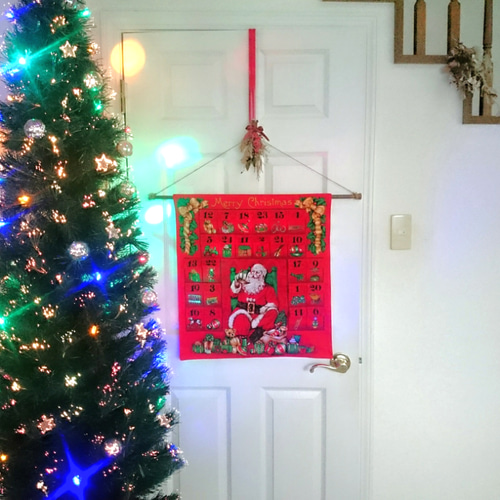 希少 ライトアップ アドベントカレンダー クリスマス サンタ 壁掛け