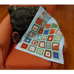 【サンタ&ルドルフ】手作り布製アドベントカレンダー ２５ポケット　輸入生地《受注制作》 10枚目の画像