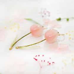 チューリップピアス～優しさをそえて～「桜ピンク」 イヤリング対応 3枚目の画像