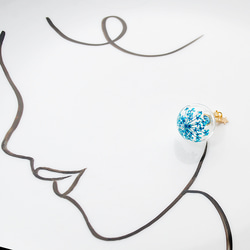幸福耳環/藍蕾絲花 (可改夾式耳環） 第4張的照片