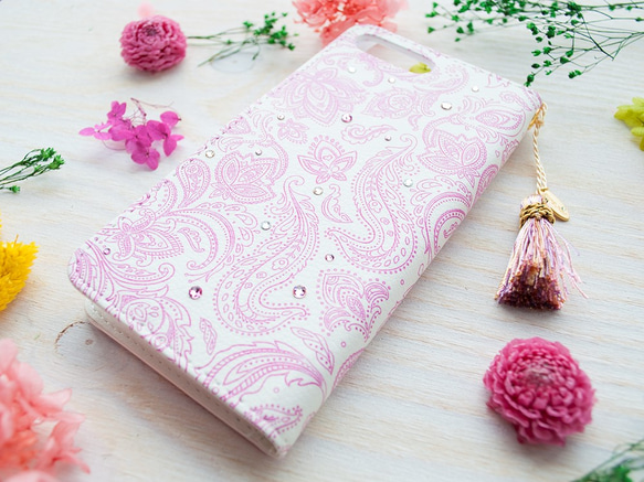 Pink Paisley / ピンクペイズリー＜iPhone 手帳型スマホケース＞ 4枚目の画像