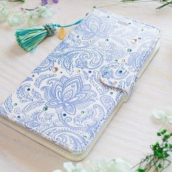 Blue Paisley / ブルーペイズリー＜iPhone 手帳型スマホケース＞ 2枚目の画像