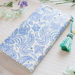 Blue Paisley / ブルーペイズリー＜iPhone 手帳型スマホケース＞ 4枚目の画像