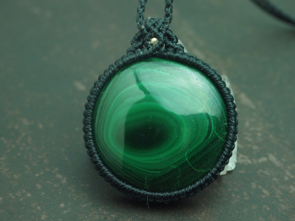 マラカイト マクラメ ペンダント ネックレス 天然石 ネックレス