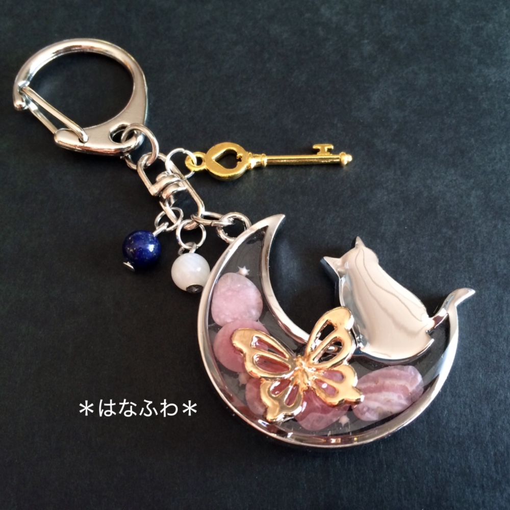 星空☆猫空さん親子♡オルゴナイト♪ （夜空シリーズ?シーグラス 