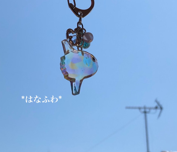 他サイトにて完売致しました】*マンボウ（夢色） バッグチャーム はな  