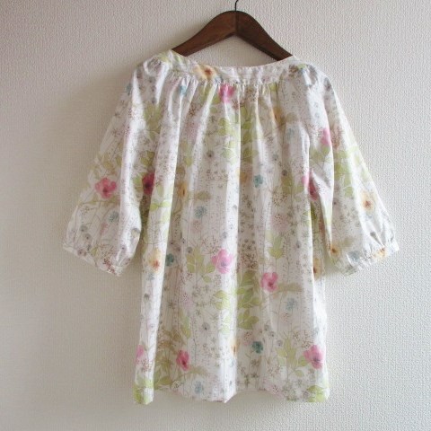 リバティ　イルマ　ピンク＆イエロー系　ヨークブラウスSML