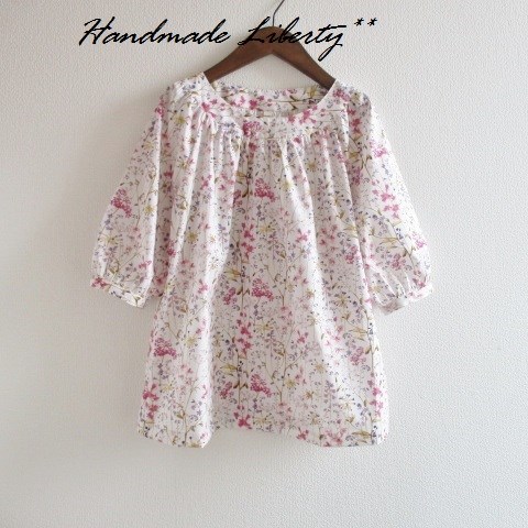 リバティ　セオドラ パープル系　ヨークブラウスSML