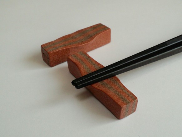 箸置き　stripe:red×black　2個set 1枚目の画像